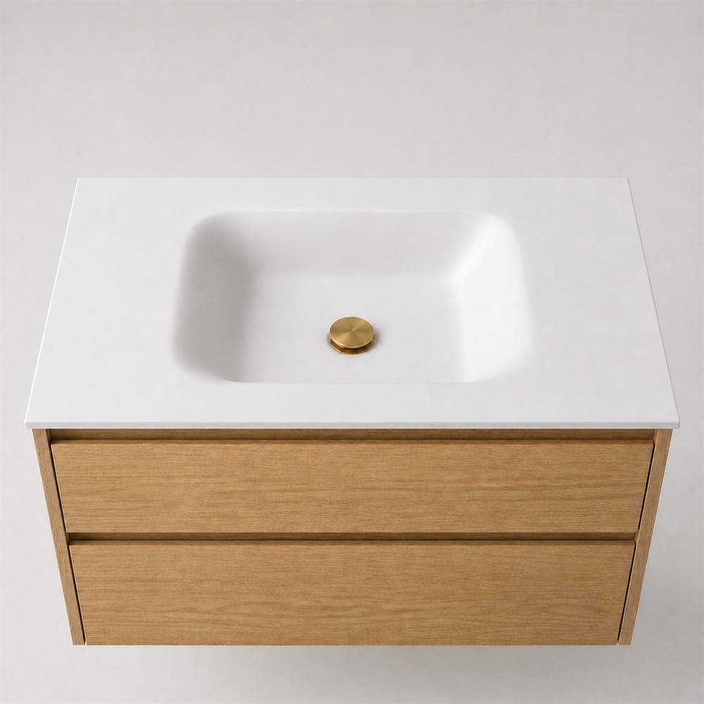 Corian badrumsskiva 152 cm inkl. Type 7-handfat, Glacier White