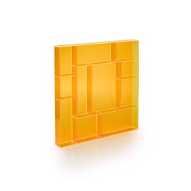 Kvadratisk Hylla Orange Akryl